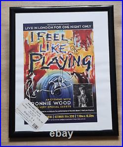 Ronnie Wood Rolling Stones Original Handssigned I Feel Like Playing 2010 Poster
