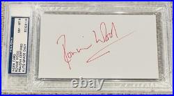 Ronnie Wood Rolling Stones Signed 4x6 Cut Nice Red Ink Autograph PSA/DNA