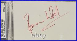 Ronnie Wood Rolling Stones Signed 4x6 Cut Nice Red Ink Autograph PSA/DNA
