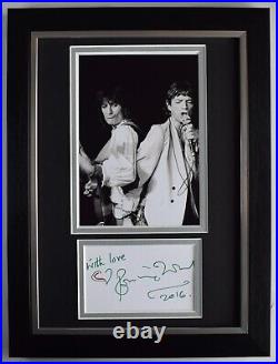 Ronnie Wood Signed A4 Framed Autograph Photo Display Rolling Stones Music Art
