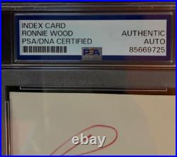 Ronnie Wood Signed Autographed Index Card Encapsulated Psa Rare Rolling Stones A