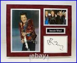 Ronnie Wood The Rolling Stones RARE SIGNED Mounted Photo Display 1 AFTAL RD COA