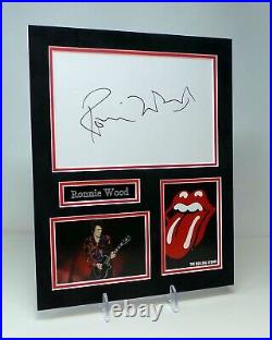 Ronnie Wood The Rolling Stones RARE SIGNED Mounted Photo Display AFTAL RD COA