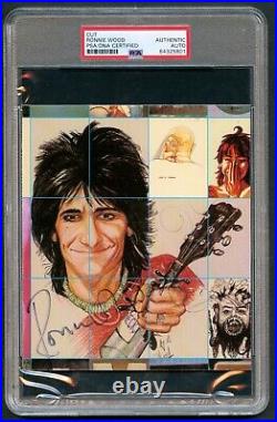 Ronnie Wood signed autograph auto 5.5x5.5 Cut from Album Rolling Stones PSA Slab