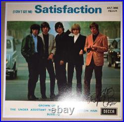 SIGNED CHARLIE WATTS THE ROLLING STONES 12x12 I CAN'T GET NO SATISFACTION PHOTO