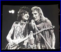SIGNED ROD STEWART RONNIE WOOD 11x14 PHOTO RARE FACES THE ROLLING STONES