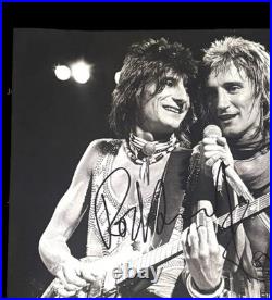 SIGNED ROD STEWART RONNIE WOOD 11x14 PHOTO RARE FACES THE ROLLING STONES