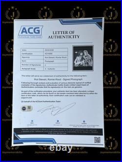 SIGNED ROD STEWART RONNIE WOOD 11x14 PHOTO RARE FACES THE ROLLING STONES