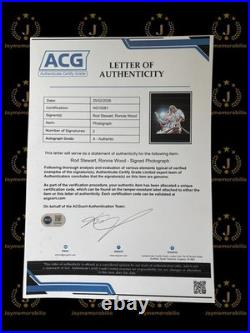 SIGNED ROD STEWART RONNIE WOOD 11x14 PHOTO RARE FACES THE ROLLING STONES