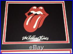 SIGNED THE ROLLING STONES 20x16 MOUNTED DISPLAY JAGGER RICHARDS WOOD WATTS RARE