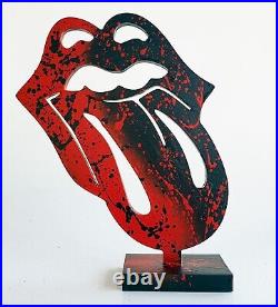 SPACO signed Rolling Stones SCULPTURE graffiti pop STREET ART paint French