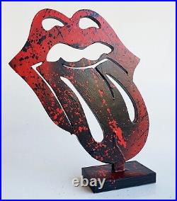 SPACO signed Rolling Stones SCULPTURE graffiti pop STREET ART paint French