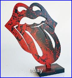 SPACO signed Rolling Stones SCULPTURE graffiti pop STREET ART paint French