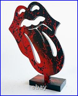 SPACO signed Rolling Stones SCULPTURE graffiti pop STREET ART paint French