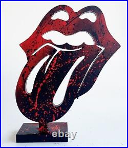 SPACO signed Rolling Stones SCULPTURE graffiti pop STREET ART paint French