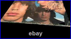 Signed Charlie Watts Bill Wyman Ronnie Wood Black And Blue Vinyl Rolling Stones