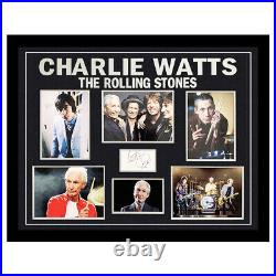 Signed Charlie Watts Photo Framed The Rolling Stones Icon +COA