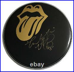 Signed Charlie Watts The Rolling Stones 12 Inch Drum Head Rare Mick Jagger Angie