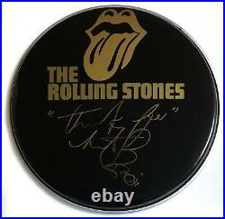 Signed Charlie Watts The Rolling Stones 12 Inch Drumhead Rare Mick Jagger