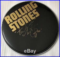 Signed Charlie Watts The Rolling Stones 12 Inch Drumhead Rare Mick Jagger