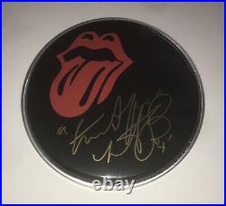 Signed Charlie Watts The Rolling Stones 8 Black Drum Head Rare Authentic Jagger