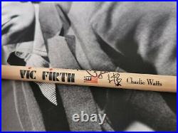 Signed Charlie Watts The Rolling Stones Signed Drum Stick coa in a dome freamed