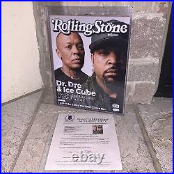Signed Dr Dre & Ice Cube Rolling Stone Cover NWA Original Gangstas Beckett COA