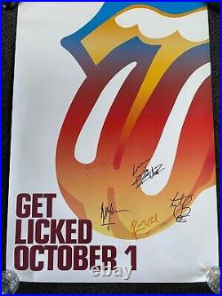 Signed Original Rolling Stones Promotional Poster Get Licked