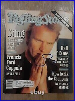 Sting Of The Police Autographed Signed February 1991 Rolling Stone Magazine Rare