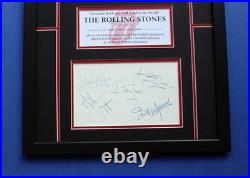 THE ROLLING STONES AUTOGRAPHS framed masterly display The Stones