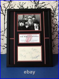 THE ROLLING STONES AUTOGRAPHS framed masterly display The Stones