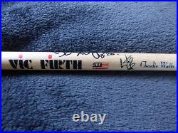 THE ROLLING STONES Charlie Watts Signed Autographed Drumstick Drums