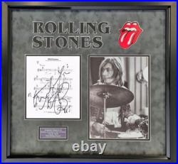 THE ROLLING STONES Charlie Watts Signed & Framed Music Sheet Display AFTAL UACC THE ROLLING STONES Charlie Watts Signed & Framed Music Sheet Display AFTAL UACC