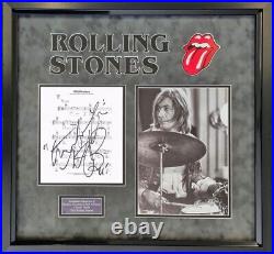 THE ROLLING STONES Charlie Watts Signed & Framed Music Sheet Display AFTAL UACC