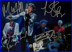 THE ROLLING STONES JAGGER/RICHARDS/WOOD/WATTS Autographed/Signed Photo (8X10)