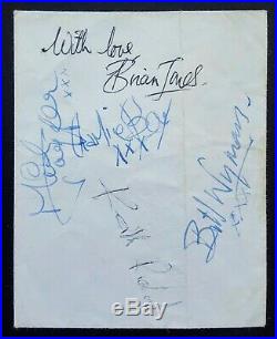 THE ROLLING STONES full set of autographs inc Brian Jones signed Beatles era