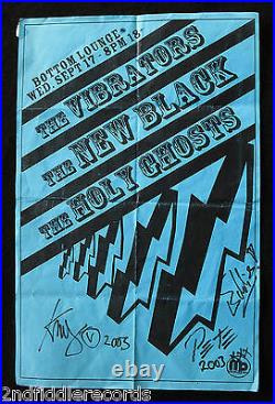THE VIBRATORS-Autographed 2003 Concert Poster-Pioneer Punk Rock Band-Roxy Club