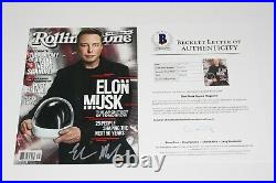 Tesla Spacex Founder Elon Musk Signed Nl Rolling Stone Magazine Beckett Coa Doge