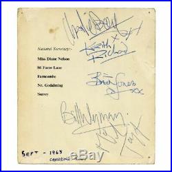 The Rolling Stones 1963 Cambridge Autographs (UK)