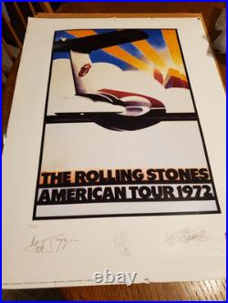 The Rolling Stones American Tour 1972 poster signed by Mick Jagger & others
