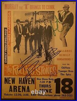 The Rolling Stones Autograph Concert Flyer New Haven. Mick Jagger, Keith Richard