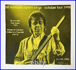 The Rolling Stones Bill Wyman Signed Autograph Promo Press Clip 1998