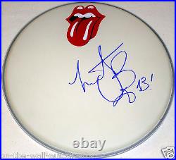 The Rolling Stones Charlie Watts Hand Signed Autographed Rs Drumhead! Proof+coa