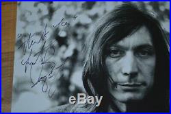The Rolling Stones Charlie Watts Vintage B/W 8x10 Autographed Photo Beckett COA