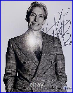 The Rolling Stones Charlie Watts drummer autographed signed 8x10 photo BAS COA