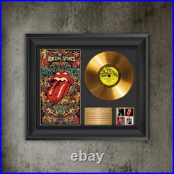The Rolling Stones Gold Record Display With Copy Signed Framed Wall Art