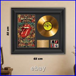 The Rolling Stones Gold Record Display With Copy Signed Framed Wall Art