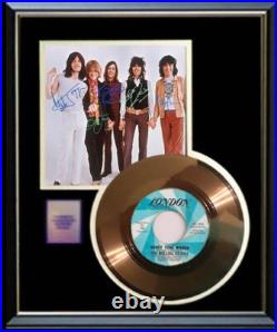 The Rolling Stones Honky Tonk Women Gold Record Printed Signed Autographs Rare