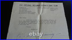 The Rolling Stones Keith Richards Autograph Signed Fan Club Letter Circa 1964