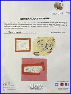 The Rolling Stones Keith Richards Signed Autographed 1960's Cut Beckett Tracks